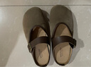 西遇包头半拖鞋女2025春季新款日系复古棕色懒人平底穆勒鞋勃肯鞋 卡色 37 实拍图