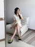 达芙妮厚底凉鞋女款夏季2026新款设计感交叉蝴蝶结软底百搭休闲沙滩凉鞋 绿色【软底舒适】 38 实拍图