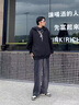 7家优品 牛仔裤男士春秋美式高街vibe微喇裤子水洗渐变宽松直筒休闲长裤 XHJFS-A08黑灰色 XL 实拍图