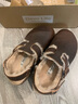 Devo的沃软木拖鞋包头半包加绒加毛外穿冬季保暖勃肯拖鞋女鞋23007 深棕油蜡皮+沃黄毛 36 （建议正码正拍） 实拍图