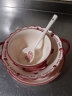 佩尔森卡通高颜值碗盘套装家用陶瓷碗碟餐具可爱一人食饭碗盘子情侣碗筷 1人食 5头 实拍图