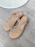 ZHR则则平底凉鞋女夏时尚细带百搭女鞋沙滩水钻罗马鞋女 BL231 香槟 37 实拍图