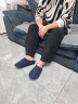 内泊乳胶棉拖鞋男冬季天女士羊毛毛防臭防滑静音保暖大码家居舒服软底 釉蓝 41-42 大1码宽松 实拍图