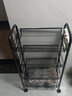 生活副驾厨房置物架家用收纳储物架子落地多层用品大全小推车多功能蔬菜篮 4层黑【滑轮+挂钩+挂盒】 实拍图