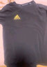 阿迪达斯 （adidas）t恤男夏季运动透气轻薄宽松棉短袖 黑/金（经典款） S  实拍图