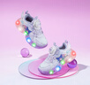 HELLOKITTY童鞋女童学步鞋炫彩亮灯鞋卡通库洛米发光鞋时尚运动鞋6703紫色28 实拍图