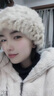 恒源祥秋冬帽子女兔毛帽子女加厚皮草防寒保暖西藏行毛线针织帽包头护耳 米色 有弹性（54-59cm） 实拍图