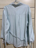 范思蓝恩夏季开衫薄款女衬衫两件遮阳衬衣半身裙套装24FS12126 冰川蓝衬衫 S 实拍图