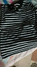 妃丽慕尚（FEILIMUSHANG）长袖T恤女外穿上衣2023春秋季新款韩版女装宽松显瘦藏肉打底衫潮 88条纹小V领-黑色 L 建议100-120斤 晒单实拍图