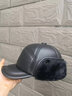 欧珊保暖冬季真皮平顶帽男中老年雷锋帽护耳鸭舌帽加厚棉帽羊皮棒球帽 头层羊皮-黑色 XL(中头围57-58cm） 实拍图