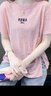 红蜻蜓（RED DRAGONFLY）冰丝短袖t恤女2025年春夏季新款时尚女士短袖女打底女装上衣衫 粉色短袖 L 【建议105-120斤】 实拍图