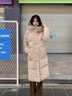 XAQ羽绒服女长款2023秋冬时尚洋气90白鸭绒加厚保暖狐狸大毛领外套女 熔岩驼 S（80-110斤） 实拍图