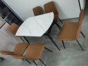 樱熟 伸缩折叠岩板餐桌椅组合意式轻奢方圆两用小户型圆桌 1.3米餐桌+6椅子(颜色备注) 晒单实拍图
