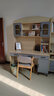 尚静 书桌书柜组合实木电脑桌家用欧式学习桌写字台办公桌 M款蓝+橡木色欧式 书桌(140*60*205)+书柜+椅子 实拍图