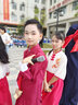 勤思路儿童相声演出服装五四民国大褂男童说书人中式汉服长袍伴郎表演服 酒红色【不带围巾】 140 实拍图