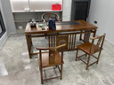 原声原代实木茶桌椅组合茶台烧水壶一体桌中式泡茶桌家庭用客厅大板高茶几 明月1.6米【单茶桌】120盘+电器 带电器大号茶盘（月椅套铜） 实拍图