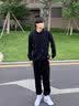 头号青年加长裤子男款秋冬季卫裤高个子190男束脚运动120CM休闲裤 黑 4XL 实拍图