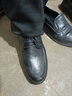 意尔康皮鞋男软底商务休闲鞋秋冬圆头加绒系带新款棉鞋 55476W黑色38 实拍图