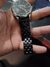 时仕手表钢带男女士不锈钢表带精钢蝴蝶扣卡西欧天王精工浪琴阿玛尼罗西尼依波西铁城精钢通用表链 五珠贝伦赛丽款-黑色 21mm 实拍图