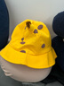 卡度熊（KADUXIONG）婴儿帽子春秋薄款防护面罩儿童遮阳防晒帽男女童透气防飞沫渔夫帽 长颈鹿黄色（帽子+面罩） 5个月-3岁（建议头围45-52cm) 实拍图