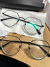 WAN XIN 新款 1.67超薄高清防蓝光镜片男可配度数送商务眼镜框女Z 149透明灰 GM同款显脸小 配万新1.67MR-7超薄防蓝光镜片 实拍图