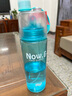 牧汀儿童水杯男运动吸管水杯 按压式健身成人喷雾水杯大容量塑料杯 喷雾运动水杯 蓝色 实拍图