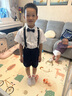 罗蒙儿童背带礼服套装男童礼服毕业演出服中大童 藏青套装 140 实拍图