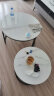 左客左家（ZUOKEZUOJIA）意式简约岩板面圆形茶几客厅家用茶几桌现代小户型小茶几边几组合 亮面|50白+70白|黑柜单抽茶几 实拍图