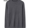 MARKLESS毛衣男士春季圆领针织衫纯色打底衫外套MSB0710M1 烟灰色 M  实拍图