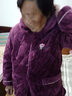 雅鹿睡衣男士秋冬季珊瑚绒加厚加绒三层夹棉中老年睡衣女士家居服套装 紫罗兰(女款冬天保暖套装) 3XL （推荐160-180斤） 实拍图