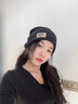 猎瑞抓绒帽堆堆帽秋冬季百搭男女显脸小针织毛线包头冷帽子产后月子帽 黑色 实拍图