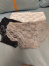娴妃3条蕾丝内裤女士性感透明火辣中腰少女日系韩版三角裤 黑+灰+白 XL码【100-130斤】 实拍图