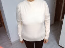 恒源祥妈妈装半高领羊毛衫女宽松毛衣大码羊绒衫春秋厚款针织衫打底衫 BG/米色 2XL 【125-135斤】 实拍图