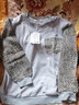 莎妮朵罗大码女装卫衣女宽松胖mm春季胖人显瘦款遮肚子加绒T恤上衣17897 浅灰色-无绒 L建议100-120斤穿着 实拍图