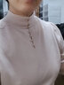 深呼吸女装烟管领金属扣泡泡袖可机洗100%纯羊毛针织衫女A301328 沙白 XL (5) 实拍图