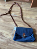 袋鼠（KANGAROO）小众设计牛仔布复古斜挎包包女包2024斜挎韩版休闲通勤褶皱单肩包 牛仔蓝色 实拍图