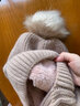 笙格儿 毛线帽围巾两件套秋冬天帽子女冬季户外防风寒套头兔毛保暖针织帽女生礼物 藕色 帽子围巾一体 实拍图