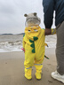 lemonkid儿童雨衣男童女宝宝雨披小学生雨具 乐奇喷火龙连体 S 实拍图