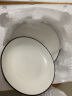 云鸿陶瓷网红盘子菜盘家用陶瓷简约清新创意装菜碟子套装餐具 7英寸圆盘6个(黑线) 实拍图