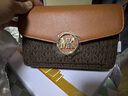 MK轻奢包包女包老花单肩包女士斜挎包小方包情人节生日礼物送女友 【免费刻字/贺卡】咖啡色 实拍图