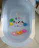 日康（rikang） 婴儿浴盆宝宝洗澡盆可搭配洗澡网加厚坐躺两用折叠浴盆 0-6岁 蓝色+戏水礼包  （带躺板） 实拍图