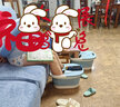 北杉（BEiSHAN）折叠泡脚桶便携式洗脚桶塑料洗脚盆大号足浴盆深桶折叠收纳足浴桶 高23CM【大号高款】澄净蓝 实拍图