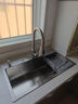 松派厨房水槽304不锈钢水槽双改大单槽水池盆洗菜盆台下盆洗碗槽 右排0涂层+抽拉龙头 750*410mm【国标SUS304假一赔十】 实拍图