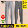 七匹狼秋裤男士保暖裤棉裤纯棉线裤打底裤薄款保暖内衣100%全棉冬季衬裤 升级抗菌2条装（深麻灰+浅麻灰） L 【推荐体重110-130斤】 实拍图