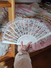 礼香馨 扇子 羽毛扇旗袍女扇子折扇黑色蕾丝扇走秀汉服道具扇子拍照神器 白色蕾丝 实拍图