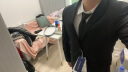 罗蒙西服套装男士商务修身西装男职业正装小西服新郎伴郎结婚礼服外套 黑色双扣【西服+西裤+衬衫】 170/L【100-115斤】+7件礼品 实拍图