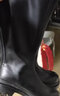 ZHR长筒靴女冬季保暖圆头显腿长不过膝靴子女便捷后拉链骑士靴INS百搭女靴 加绒可选 CQ03 黑色(单里) 38 实拍图