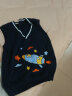 MQDMINI童装儿童毛衣男童针织背心中小童纯棉马甲 星星火箭蓝色 120  晒单实拍图