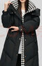 雅鹿菱格撞色拼接中长款羽绒服女士冬季可拆卸帽加厚外套 黑色 L (165) 【建议125-140斤】 实拍图