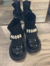 百丽 童鞋冬季女童靴子儿童加绒袜子靴保暖时装靴 黑色31码 实拍图